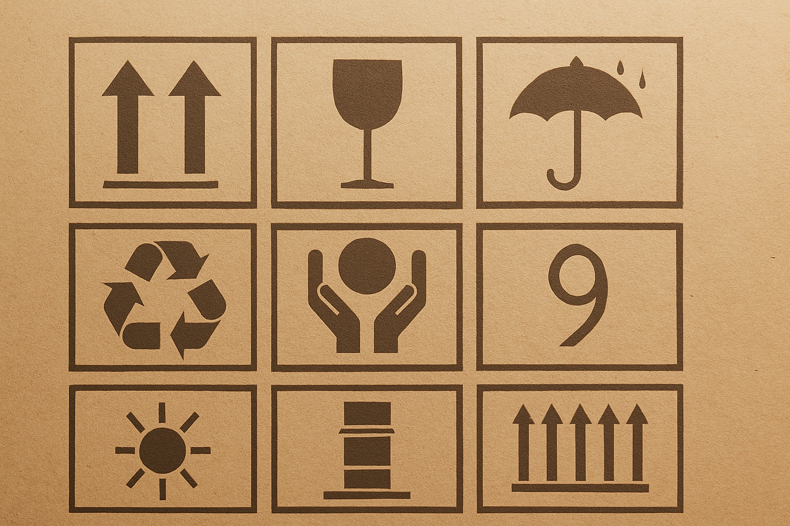 Examples of correct export marks and handling labels